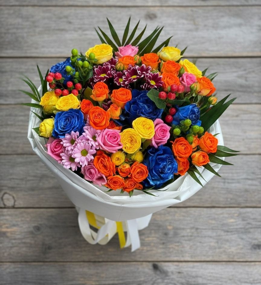 Букет цветов из: Розы и Хризантемы во Власово