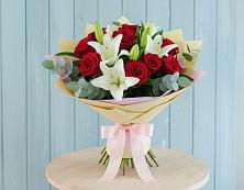 Букет цветов из:  Лилии и Розы во Власово