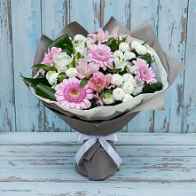Букет цветов из:  Герберы, Альстромерии и Хризантемы во Власово