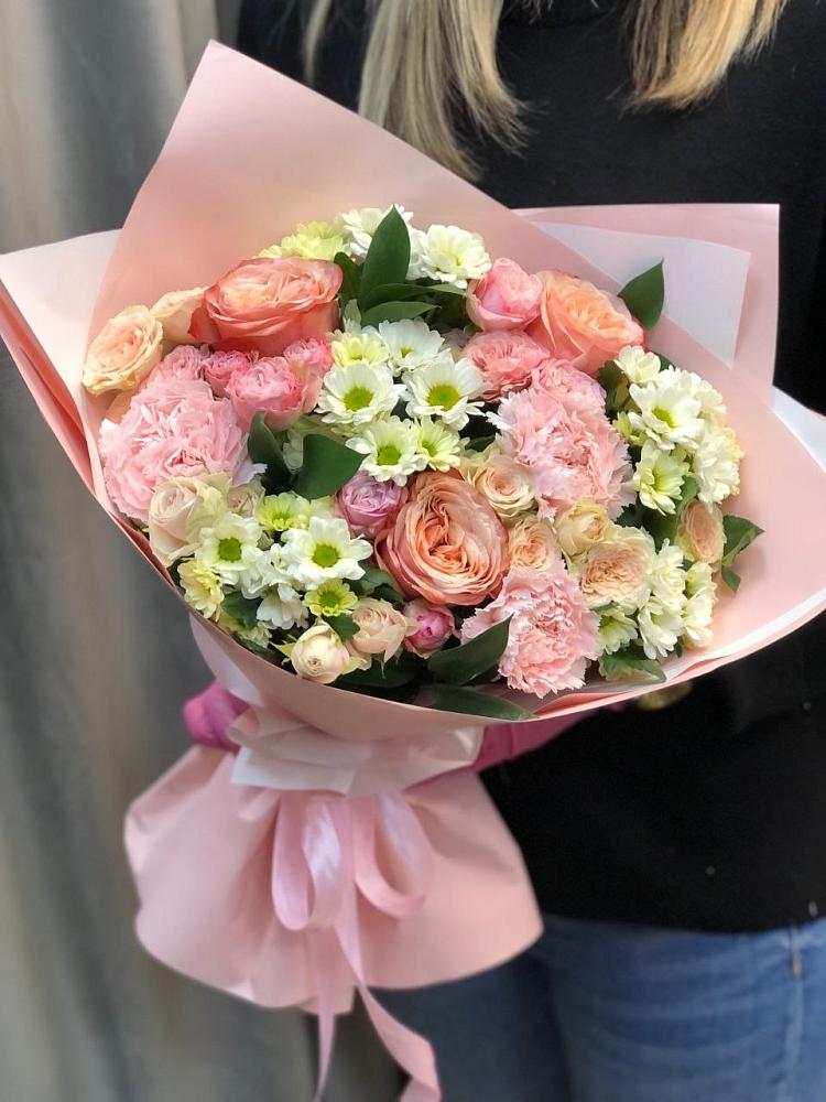 Букет цветов из: Гвоздики, Розы и Хризантемы во Власово