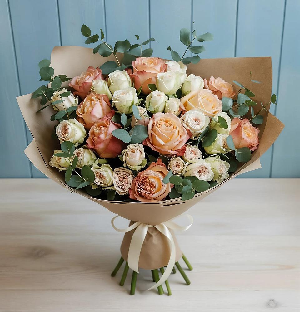 Букет цветов из: Альстромерии и Розы во Власово