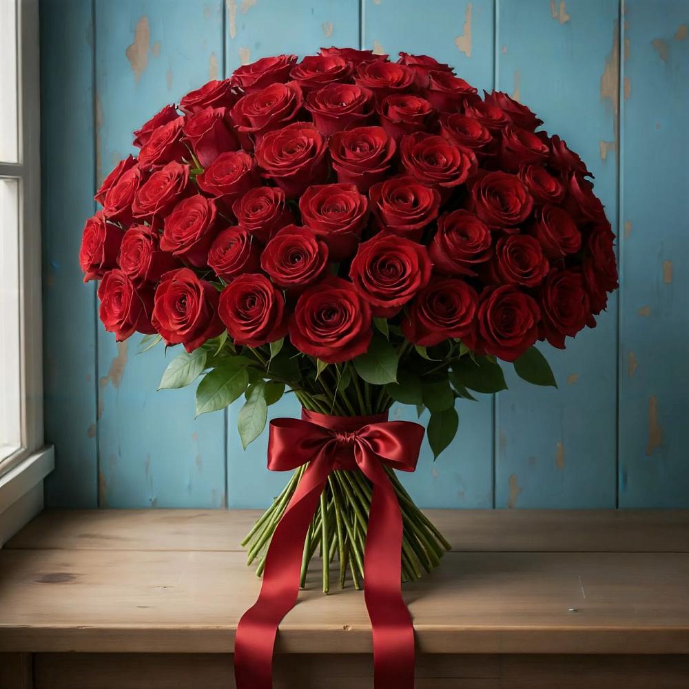 Букет Красные розы Блэк Меджик во Власово