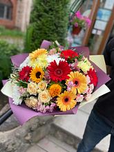 Букет цветов из:  Герберы, Ромашки, Хризантемы, Розы и Подсолнухи #REPLACE_PRED# Власово