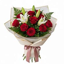 Букет цветов из:  Лилии и Розы во Власово