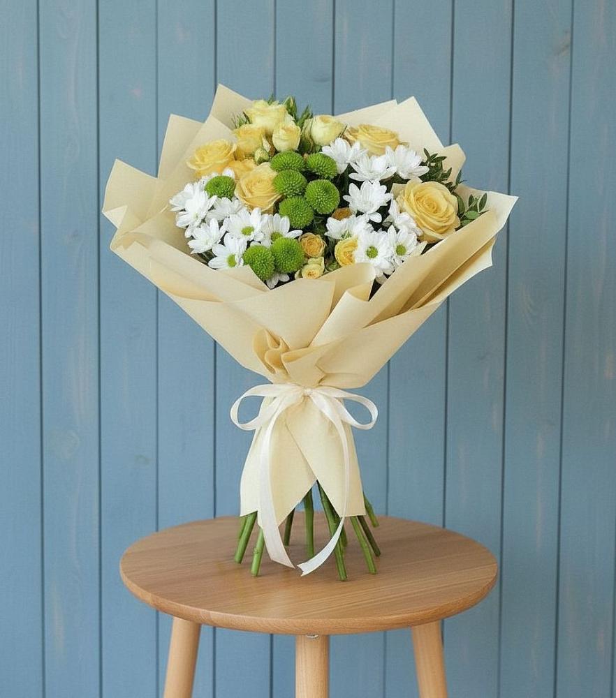 Букет цветов из: Хризантемы и Розы во Власово