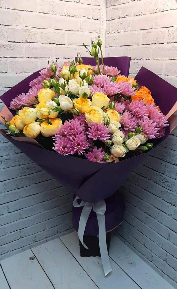 Букет цветов из: Хризантемы и Розы во Власово