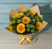 Букет цветов из:  Герберы и Хризантемы во Власово
