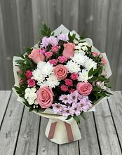 Букет цветов из:  Альстромерии, Гвоздики, Розы и Хризантемы #REPLACE_PRED# Власово