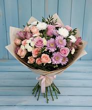 Букет цветов из:  Хризантемы, Розы и Альстромерии во Власово