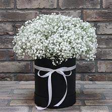 Цветочная композиция из Гипсофила в шляпной коробке во Власово