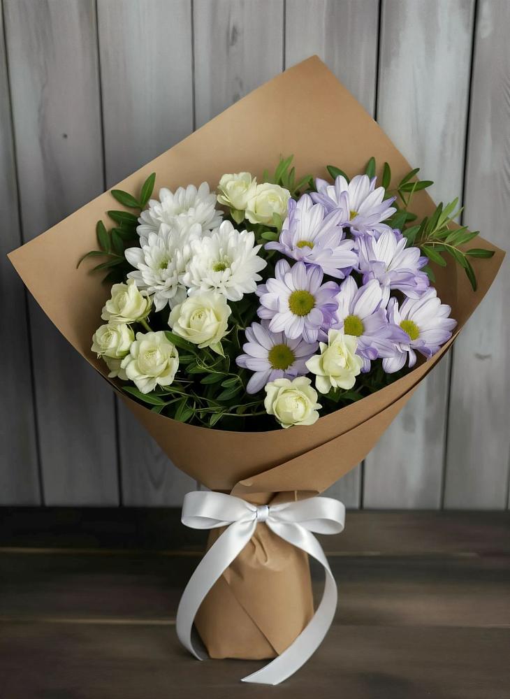 Букет цветов из: Хризантемы и Розы во Власово