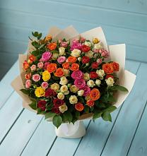 Букет Микс из разноцветных кустовых роз во Власово
